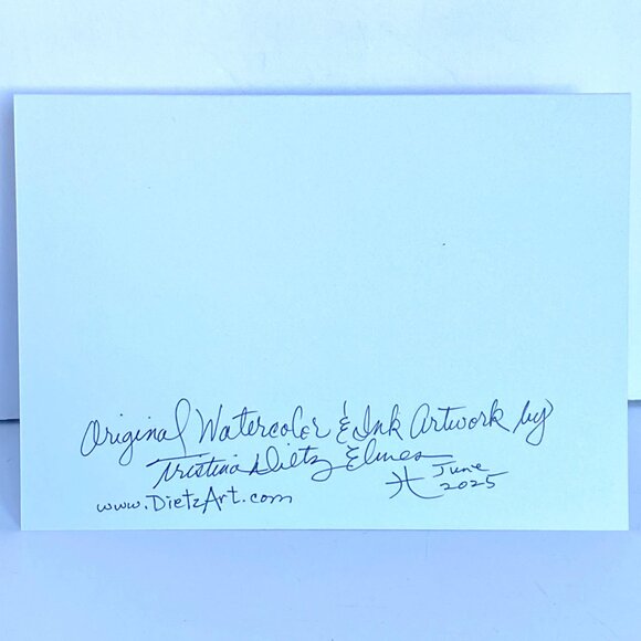 Watercolor Dots Leaves Original Art Handmade 5x7in Blank Greeting Card Envelope - Picture 3 of 4